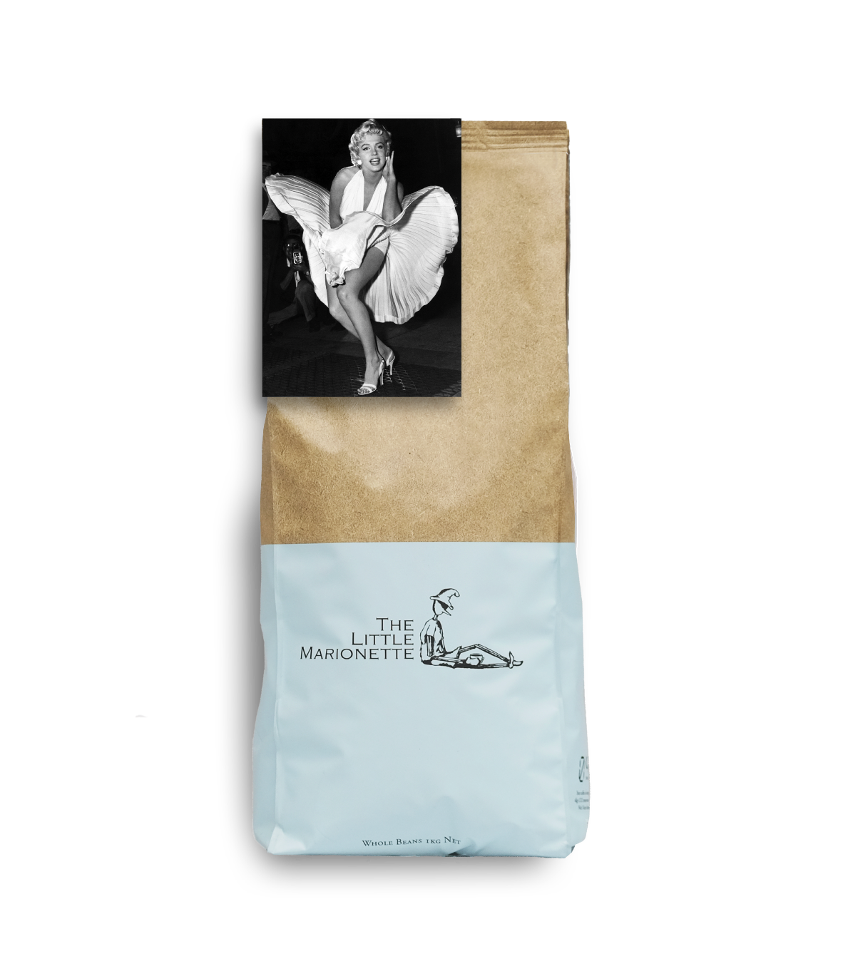 Bag of The Little Marionette Signature Legs 11 Blend specialty coffee beans in branded packaging, hand-roasted in Sydney and made from ethically sourced beans with balanced profile.