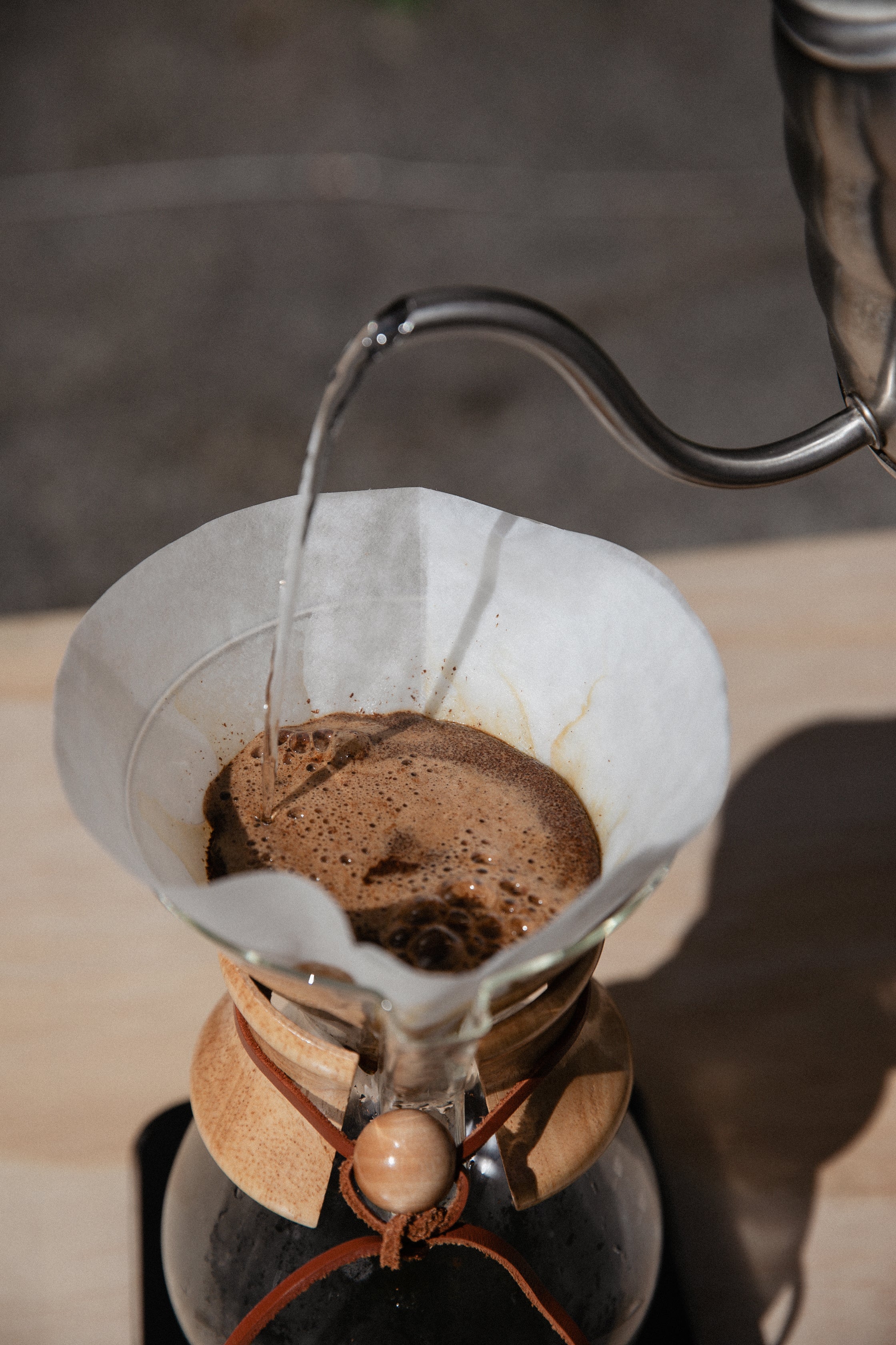 Chemex filters in use
