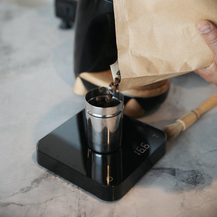 Acaia Lunar Coffee Scale in use