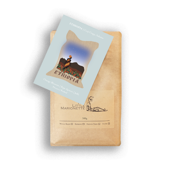 single origin coffee bag by The Little Marionette 500g